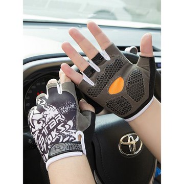 冰絲半指手套男騎行夏天防曬開車釣魚健身器械防滑半截薄款手套女