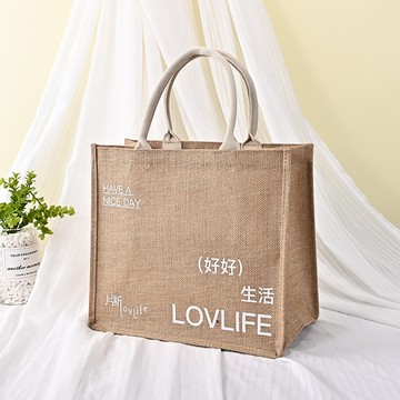 𝑳𝒖𝒄𝒌𝒚 𝒑𝒂𝒄𝒌✨新款時尚DIY麻布袋時尚創意購物袋手提亞麻袋單肩通懃袋