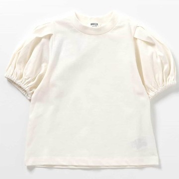 日本 BREEZE - 百搭泡泡短袖上衣-白