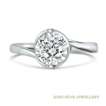 King Star 50分 DVS 18K金 天然鑽石戒指 經典環愛(3 Excellent極優 八心八箭)