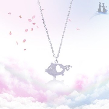 925純銀項鍊 小豬吊墜-時尚可愛精選流行情人節生日禮物女飾品73gy94【獨家進口】【米蘭精品】