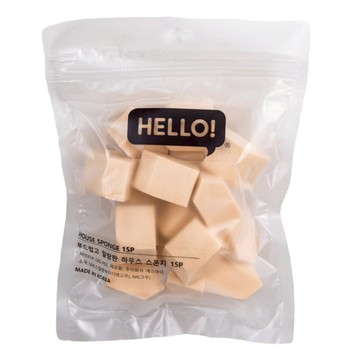 HELLO! 韓國製拋棄式化妝粉撲 15個裝  1個  膚色