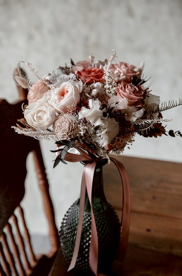 莫蘭迪色永生捧花/莫蘭迪色不凋花捧花/新娘捧花/客製捧花/永生花