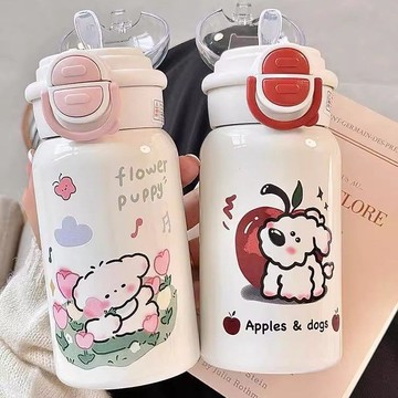 特賣🎀新款高顔值女生用吸管杯子保溫水杯2025簡約便攜雙飲杯校園學生用大容量不銹鋼保溫瓶  不銹鋼雙飲水壺 冰霸杯子 喝