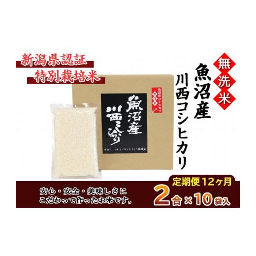 ふるさと納税 新潟県 十日町市 無洗米　魚沼産こしひかり2合×10袋　新潟県認証特別栽培米　令和５年度米