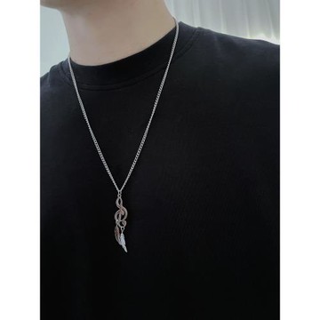 原創ins個性小眾音樂夢網吊墜鈦鋼項鏈輕奢百搭衛衣鏈嘻哈男潮女