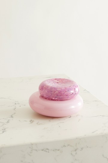 Vanderohe Curio - + Net Sustain Pebble Stack Set Of Two Glass Dishes - Pink - one size