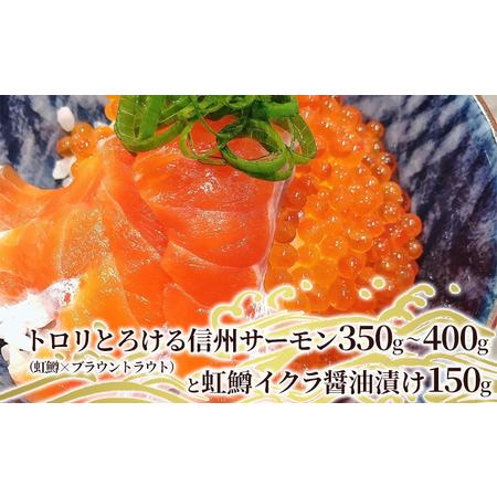 ふるさと納税 トロリとろける信州サーモン350g〜400g（虹鱒×ブラウントラウト）と虹鱒イクラ醤油漬け150g 長野県山ノ内町