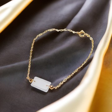 冰種翡翠14K包金手鍊 | 天然緬甸翡翠A貨 | 送禮