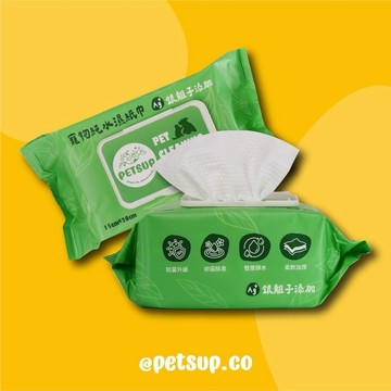 🌟PETSUP 派斯生活｜寵物純水濕紙巾 銀離子抑菌純水濕紙巾 80抽 濕紙巾 貓咪濕紙巾