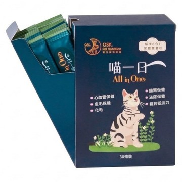 OSK. Pet Nutrition 超汪寵物營養 喵一日 6合1貓咪全方位保健營養粉 30條  45g  1套  綜合營養補充品