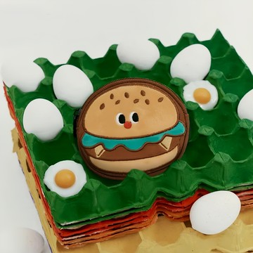 Vanwalk 出走 迷你卡通創意鑰匙零錢包 V2545  漢堡  Mini