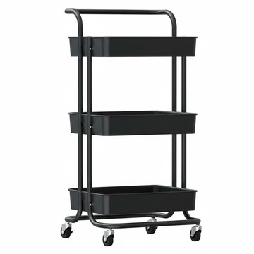 LIVENS 多功能收納推車  黑色  3層