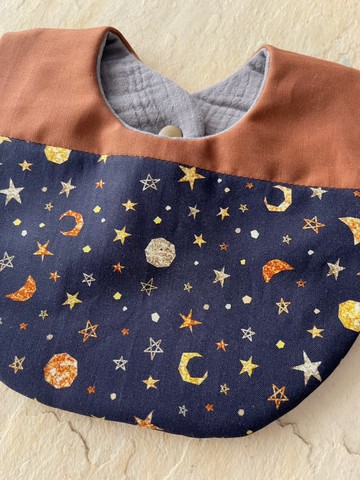 巧克力星球。純棉六層紗水滴圍兜/可雙面用