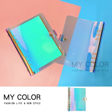 活頁夾 活頁本 活頁簿 筆記本 記事本 記帳 活頁殼 手帳本 理財 康奈爾筆記 康乃爾筆記 筆記本外殼 防水書套 封面 保護套 線圈 日記本 磨砂 炫彩 透明 學生 辦公 A5六孔活頁夾 ♚MY COLOR♚【P441】