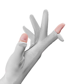 捷華 冰絲翻指手套  均碼  灰色  1雙