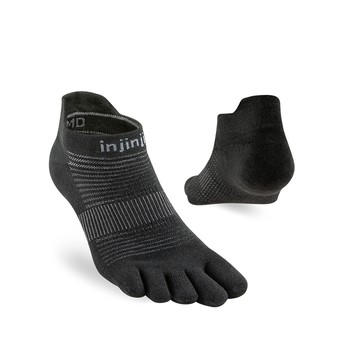 INJINJI Run輕量吸排五趾隱形襪NX (黑色) - NAA13  COOLMAX 快乾襪 吸濕排汗 五趾襪