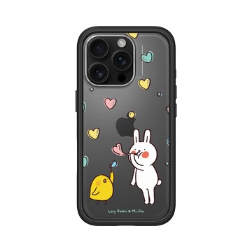 iPhone 16 Pro Mod NX 黑 - 懶散兔與啾先生 Lazy Rabbit and Mr.Chu - Bubble