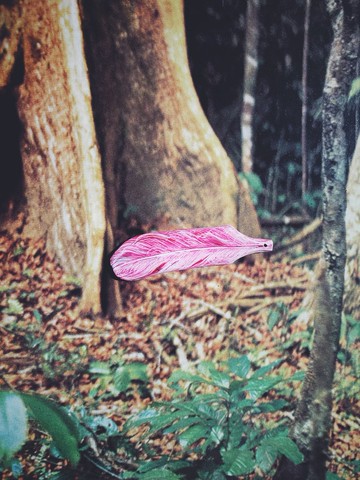 木刻手繪墜飾 - 羽毛
