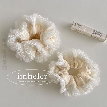 🔥2件9折🍊臺北出貨🍊可開發票絕美溫柔風刺繡小花流蘇邊髮圈~秋冬氛圍感設計小蠻腰發繩頭花女