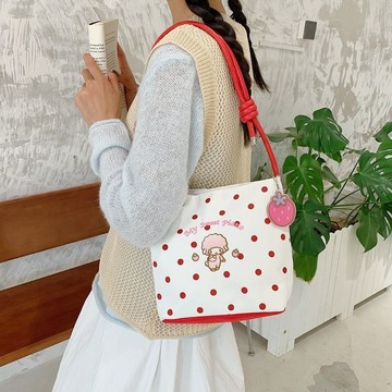 風度嚴選❤️ 可愛小衆 卡通托特波點水桶包 2026新款 百搭腋下大容量 單肩斜挎包