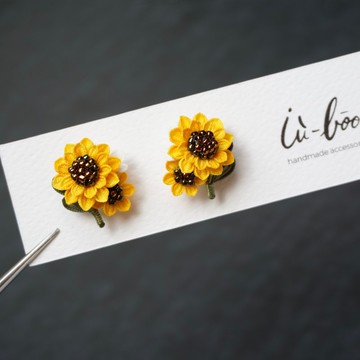 夏日映像 向日葵的約定系列 つまみ細工耳環