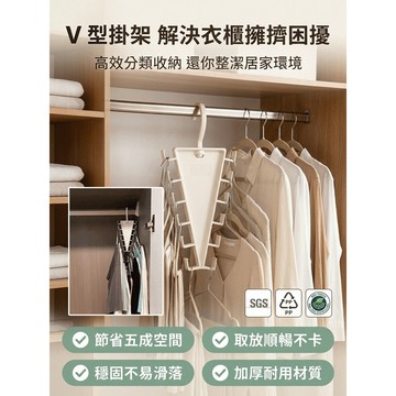 ✨V型雙邊衣架收納架 收納衣架 折疊衣架 堅固耐用塑膠材質 省50%空間  衣物收納架 多功能收納架