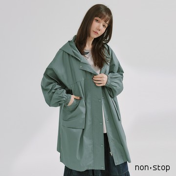 non-stop 休閒寬版連帽立體口袋外套-2色