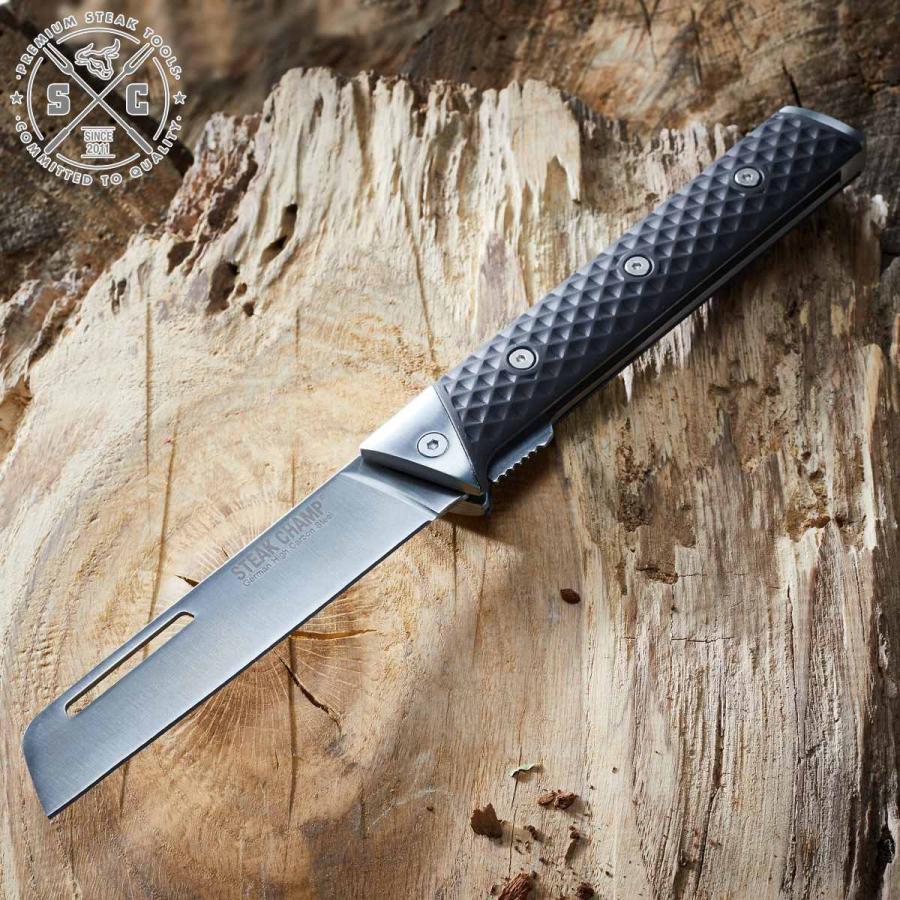 包丁 STEAK CHAMP CHEF S OUTDOOR FOLDING KNIFE 12cm アウトドア