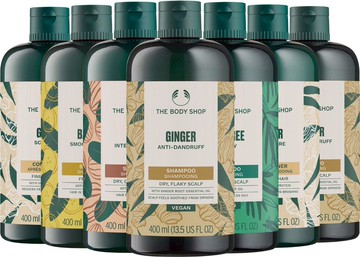 【THE BODY SHOP】天然植萃洗護囤貨組  (任6 洗髮精 / 護髮乳-400ml  贈 薑根護髮乳-400ml*1)