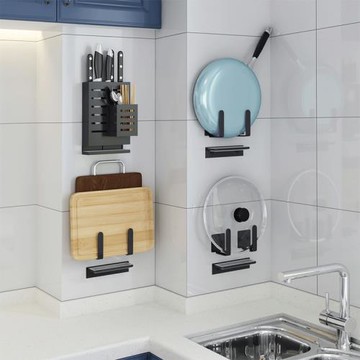 廚房家用菜板架免打孔置物架砧板收納架子壁掛式鍋蓋架多功能用品