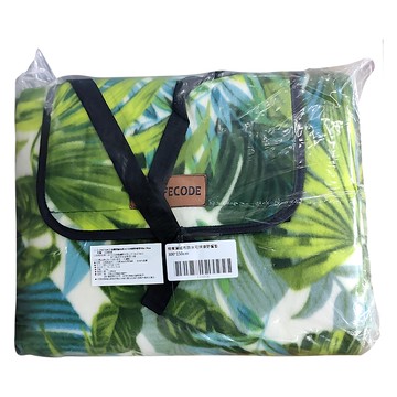 Lifecode 生活密碼 絨布防水可拼接野餐墊 300 x 150cm  1個  棕櫚葉 綠色