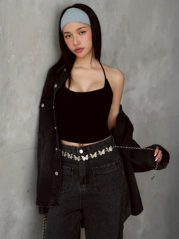 慵懶野性；綁帶細肩露背BraTop 三色