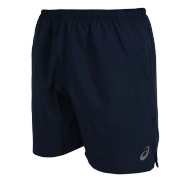 ASICS 男7吋平織短褲-反光 運動 休閒 訓練 慢跑 2033B964-401 丈青灰