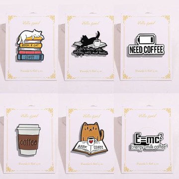 創意Coffee咖啡金屬徽章包包衣服胸針配飾胸章小眾個性領針裝飾品