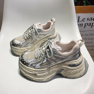 厚底增高老爹鞋女2025秋冬新款炸街復古百搭小個子7cm休閑運動鞋