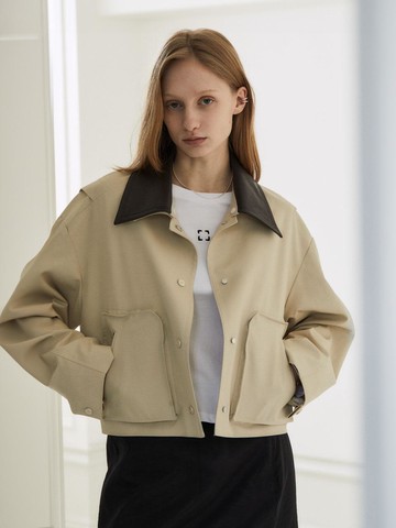 ECLIPSE Crop Work Jacket [Beige]