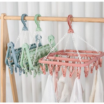 摺疊曬衣夾-32夾 /12夾 隨機不挑色 曬衣夾 曬衣架 衣架 收納 曬衣服 夾子 收納