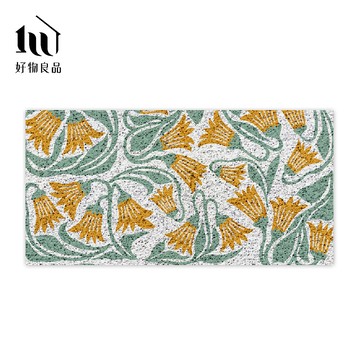 【好物良品】花卉系列《青葉藤花》㊣獨家設計㊣大尺寸可剪裁玄關大門絲圈刮泥墊｜可訂製尺寸請聯繫LINE客服@haowu