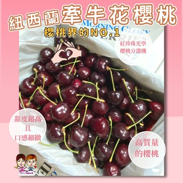 【緁迪水果JDFruit】【春節水果禮盒推薦】紐西蘭正空運-牽牛花櫻桃(28/30/32mm禮盒裝) 最大顆 巨無霸免運費 春節水果禮盒 | 頂級櫻桃 | 春節年節送禮首選
