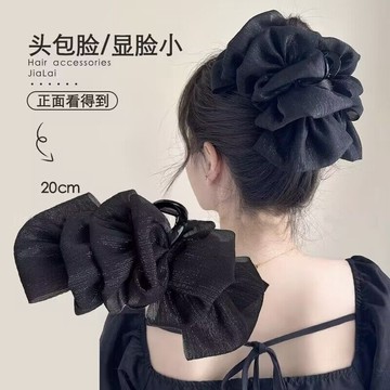 現貨《女生抓夾B9K】雙面網紗蓬鬆大抓夾 泡泡紗抓夾 ♥ 增髮量 顯臉小 閃光紗感 鯊魚夾 盤髮 女士髮飾