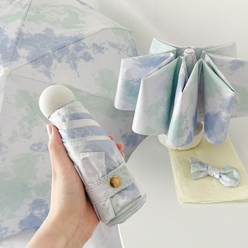 全館8折 免運 雨傘 折疊傘 防曬傘 ins太陽傘全自動簡約黑膠遮陽傘女小巧可愛防曬氧氣感折疊傘便攜特惠/快速出貨