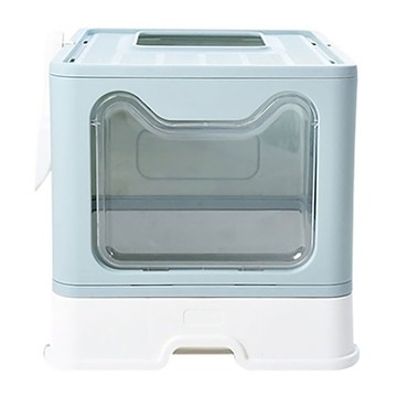 咕沛日常 藍色抽屜貓砂盆1入(40x50x39cm ) 兩用貓砂盆 貓砂盆 貓便盆 方形貓砂盆 封閉貓砂盆 走廊貓砂盆 外出貓砂盆  1入  藍色