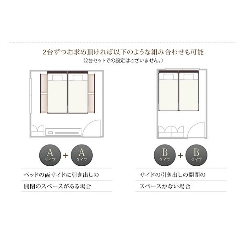 ベッドフレーム 連結収納ベッド セミダブル 組立設置付 連結 棚