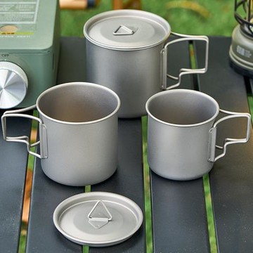 TA1純鈦戶外鈦合金馬克杯水杯咖啡杯露營野營套裝創意便攜