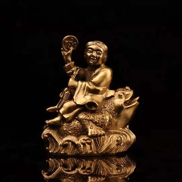 純銅劉海戲金蟾招財旺財家居擺件劉海金蟾銅像工藝裝飾品送人禮品