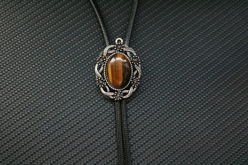 虎眼石保罗领带天然石西部牛仔领带bolotie