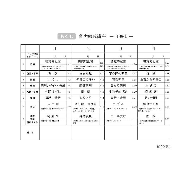 小学校入試対策　能力錬成講座　年長1〜3