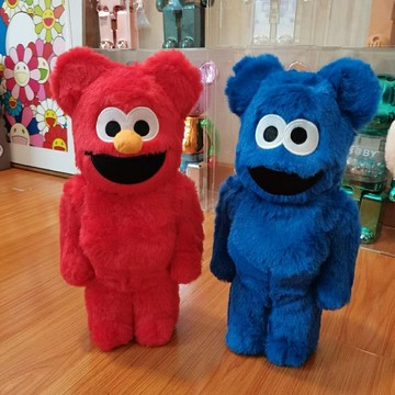 400%芝麻街藍色+紅色潮流玩偶 公子 彩盒裝