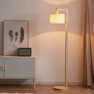 燈具 落地燈 立燈 檯燈 立式燈 日式極簡落地燈 客廳臥室床頭燈北歐ins風復古北歐實木質落地臺燈